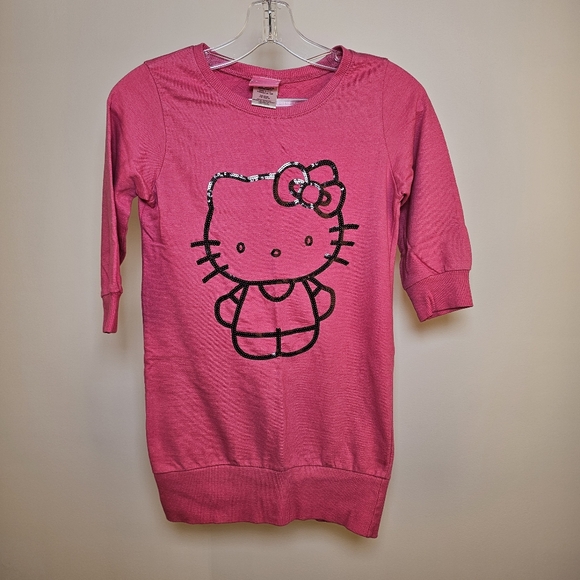 Hello Kitty sequined 3/4 sleeve long crewneck reverse knit sweater girls size M - Picture 6 of 6